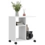 Beistelltisch mit weißen Holzwerkstoffrädern 50x30x55 cm von vidaXL, Seitentische - Ref: Foro24-840569, Preis: 42,63 €, Rabat...