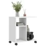 Side table with white engineered wood wheels 50x30x55 cm by vidaXL, Side tables - Ref: Foro24-840569, Price: 45,33 €, Discoun...