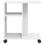 Side table with white engineered wood wheels 50x30x55 cm by vidaXL, Side tables - Ref: Foro24-840569, Price: 45,33 €, Discoun...