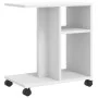 Side table with white engineered wood wheels 50x30x55 cm by vidaXL, Side tables - Ref: Foro24-840569, Price: 45,33 €, Discoun...
