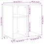 Sonoma grauer Beistelltisch mit Rädern aus technischem Holz, 50 x 30 x 55 cm von vidaXL, Seitentische - Ref: Foro24-840574, P...