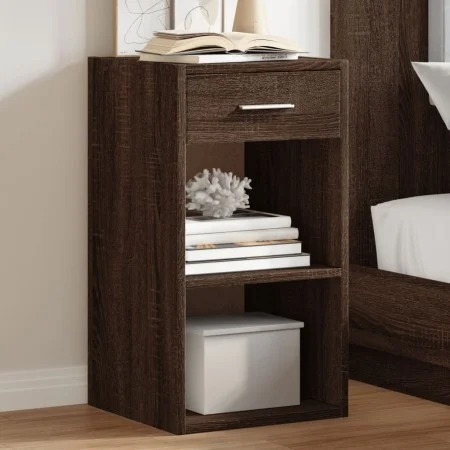 Mesita de noche madera de ingeniería marrón roble 35x34x65 cm de vidaXL, Mesitas de noche - Ref: Foro24-840588, Precio: 45,75...