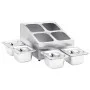 Gastronorm-Tablettträger mit 4 1/6 Edelstahltabletts von vidaXL, Behälter für Küchenutensilien - Ref: Foro24-51223, Preis: 70...
