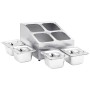 Gastronorm tray support with 4 1/6 stainless steel trays by vidaXL, Kitchen utensil containers - Ref: Foro24-51223, Price: 71...