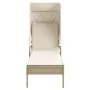 Liegestuhl mit beige-farbenem Kunststoff-Rattanverdeck von vidaXL, Liegen - Ref: Foro24-368192, Preis: 196,30 €, Rabatt: %