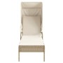 Tumbona con capota ratán sintético beige by vidaXL, Loungers - Ref: Foro24-368192, Price: 182,92 €, Discount: %