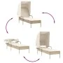 Liegestuhl mit beige-farbenem Kunststoff-Rattanverdeck von vidaXL, Liegen - Ref: Foro24-368192, Preis: 196,30 €, Rabatt: %