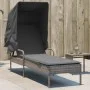 Tumbona con capota ratán sintético gris by vidaXL, Loungers - Ref: Foro24-368190, Price: 194,58 €, Discount: %