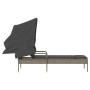 Tumbona con capota ratán sintético gris by vidaXL, Loungers - Ref: Foro24-368190, Price: 180,97 €, Discount: %