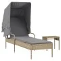 Tumbona con capota y mesa ratán sintético beige von vidaXL, Liegen - Ref: Foro24-368200, Preis: 207,84 €, Rabatt: %