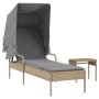 Tumbona con capota y mesa ratán sintético beige von vidaXL, Liegen - Ref: Foro24-368200, Preis: 193,31 €, Rabatt: %
