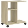 Mesa auxiliar con ruedas madera ingeniería Sonoma 50x30x55 cm by vidaXL, Side tables - Ref: Foro24-840571, Price: 40,80 €, Di...