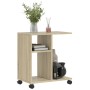 Mesa auxiliar con ruedas madera ingeniería Sonoma 50x30x55 cm by vidaXL, Side tables - Ref: Foro24-840571, Price: 37,97 €, Di...