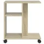 Mesa auxiliar con ruedas madera ingeniería Sonoma 50x30x55 cm by vidaXL, Side tables - Ref: Foro24-840571, Price: 40,80 €, Di...