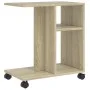Mesa auxiliar con ruedas madera ingeniería Sonoma 50x30x55 cm by vidaXL, Side tables - Ref: Foro24-840571, Price: 40,80 €, Di...