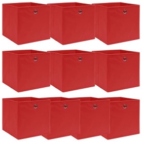 Aufbewahrungsboxen 10 Stück roter Stoff 32x32x32 cm von vidaXL, Aufbewahrungskörbe - Ref: Foro24-288363, Preis: 47,89 €, Raba...