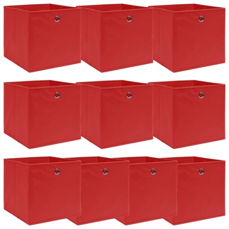 Storage boxes 10 pcs red fabric 32x32x32 cm by vidaXL, Storage baskets - Ref: Foro24-288363, Price: 47,89 €, Discount: %