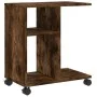 Mesa auxiliar ruedas madera ingeniería roble ahumado 50x30x55cm by vidaXL, Side tables - Ref: Foro24-840573, Price: 35,96 €, ...