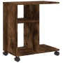 Mesa auxiliar ruedas madera ingeniería roble ahumado 50x30x55cm von vidaXL, Seitentische - Ref: Foro24-840573, Preis: 34,35 €...