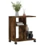 Mesa auxiliar ruedas madera ingeniería roble ahumado 50x30x55cm by vidaXL, Side tables - Ref: Foro24-840573, Price: 35,96 €, ...