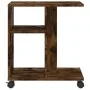 Mesa auxiliar ruedas madera ingeniería roble ahumado 50x30x55cm by vidaXL, Side tables - Ref: Foro24-840573, Price: 35,96 €, ...