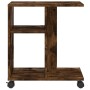 Mesa auxiliar ruedas madera ingeniería roble ahumado 50x30x55cm von vidaXL, Seitentische - Ref: Foro24-840573, Preis: 34,35 €...