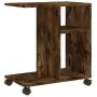 Mesa auxiliar ruedas madera ingeniería roble ahumado 50x30x55cm by vidaXL, Side tables - Ref: Foro24-840573, Price: 35,96 €, ...