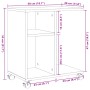 Mesa auxiliar ruedas madera ingeniería roble ahumado 50x30x55cm von vidaXL, Seitentische - Ref: Foro24-840573, Preis: 34,35 €...
