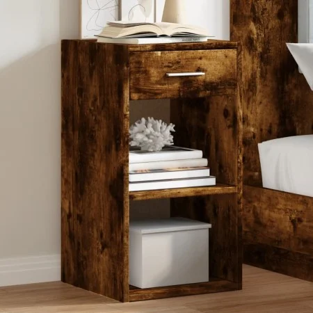 Mesita de noche madera de ingeniería roble ahumado 35x34x65 cm by vidaXL, Nightstands - Ref: Foro24-840584, Price: 41,97 €, D...