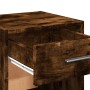 Mesita de noche madera de ingeniería roble ahumado 35x34x65 cm