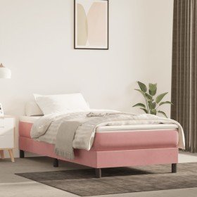 Estructura de cama sin colchón terciopelo rosa 80x200 cm Estructura de cama sin colchón terciopelo rosa 80x200 cm