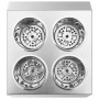 Cutlery holder 4 grids square stainless steel by vidaXL, Cutlery and utensil trays - Ref: Foro24-51229, Price: 72,12 €, Disco...