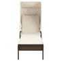 Lounger with hood and brown synthetic rattan table by vidaXL, Loungers - Ref: Foro24-368198, Price: 193,31 €, Discount: %