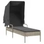 Sun lounger with light gray synthetic rattan hood by vidaXL, Loungers - Ref: Foro24-368193, Price: 200,01 €, Discount: %