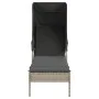 Sun lounger with light gray synthetic rattan hood by vidaXL, Loungers - Ref: Foro24-368193, Price: 200,01 €, Discount: %
