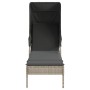 Tumbona con capota ratán sintético gris claro de vidaXL, Tumbonas - Ref: Foro24-368193, Precio: 182,50 €