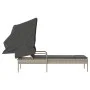 Sun lounger with light gray synthetic rattan hood by vidaXL, Loungers - Ref: Foro24-368193, Price: 200,01 €, Discount: %