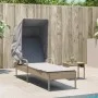 Sun lounger with beige synthetic rattan hood by vidaXL, Loungers - Ref: Foro24-368191, Price: 194,58 €, Discount: %