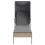 Tumbona con capota ratán sintético beige de vidaXL, Tumbonas - Ref: Foro24-368191, Precio: 182,48 €
