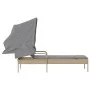 Sun lounger with beige synthetic rattan hood by vidaXL, Loungers - Ref: Foro24-368191, Price: 194,58 €, Discount: %