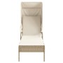 Liege mit Verdeck und beigem Synthetik-Rattan-Tisch von vidaXL, Liegen - Ref: Foro24-368201, Preis: 193,99 €, Rabatt: %