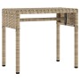 Liege mit Verdeck und beigem Synthetik-Rattan-Tisch von vidaXL, Liegen - Ref: Foro24-368201, Preis: 193,99 €, Rabatt: %