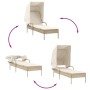 Liege mit Verdeck und beigem Synthetik-Rattan-Tisch von vidaXL, Liegen - Ref: Foro24-368201, Preis: 193,99 €, Rabatt: %