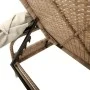 Lounger with hood and beige synthetic rattan table by vidaXL, Loungers - Ref: Foro24-368201, Price: 207,84 €, Discount: %