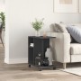 Side table with wheels black engineered wood 50x30x55 cm by vidaXL, Side tables - Ref: Foro24-840570, Price: 39,77 €, Discoun...