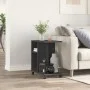 Side table with wheels black engineered wood 50x30x55 cm by vidaXL, Side tables - Ref: Foro24-840570, Price: 42,06 €, Discoun...