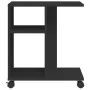 Side table with wheels black engineered wood 50x30x55 cm by vidaXL, Side tables - Ref: Foro24-840570, Price: 42,06 €, Discoun...