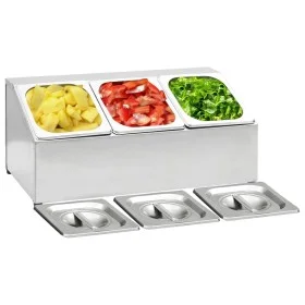 Gastronorm tray support with 3 1/6 stainless steel trays by vidaXL, Kitchen utensil containers - Ref: Foro24-51220, Price: 58...