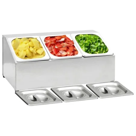 Gastronorm tray support with 3 1/6 stainless steel trays by vidaXL, Kitchen utensil containers - Ref: Foro24-51220, Price: 58...