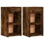 Nachttische 2 Stück, Holzwerkstoff, geräucherte Eiche, 35 x 34 x 65 cm von vidaXL, Nachttische - Ref: Foro24-840585, Preis: 5...